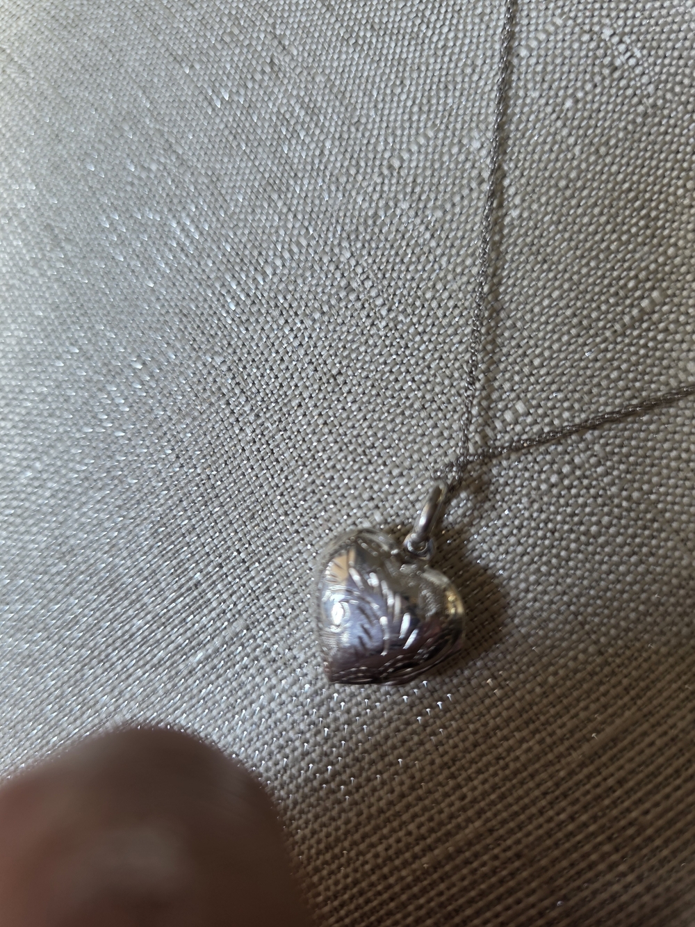 Vintage 925 Sterling Silver Ornate Puffy Heart Pendant Necklace 18” - Picture 5 of 14
